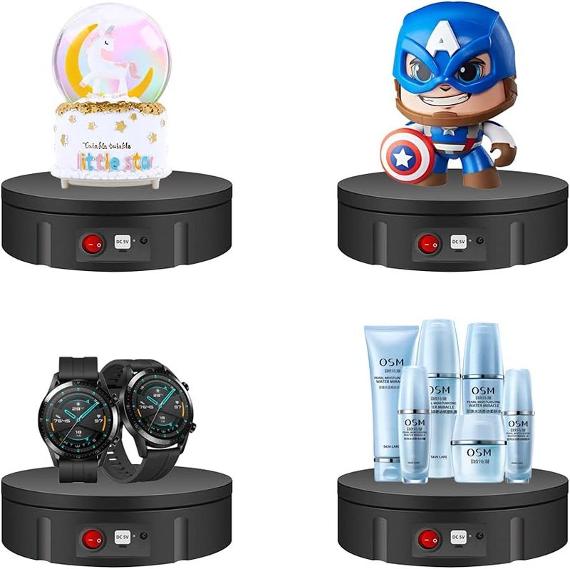 JAYEGT Motorized Rotating Display Stand, 330Lbs Load，360 Degree Electric Rotating Turntable for Photography Products Display，Live Show,Remote Control +5 Colors Backgrounds (Black/8.66inch /Wired) - Image 2